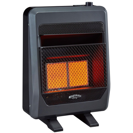 BLUEGRASS LIVING Propane Gas Vent Free Infrared Gas Space Heater With Blower And Base B18TPIR-BB